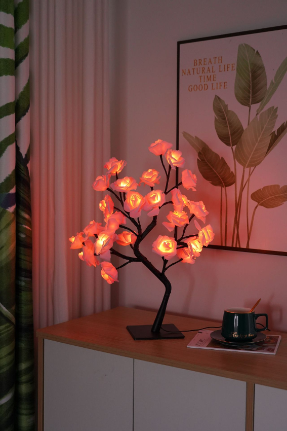 FloraGlow Flame – LED Deko-Lampe warmweiß für Wohnzimmer