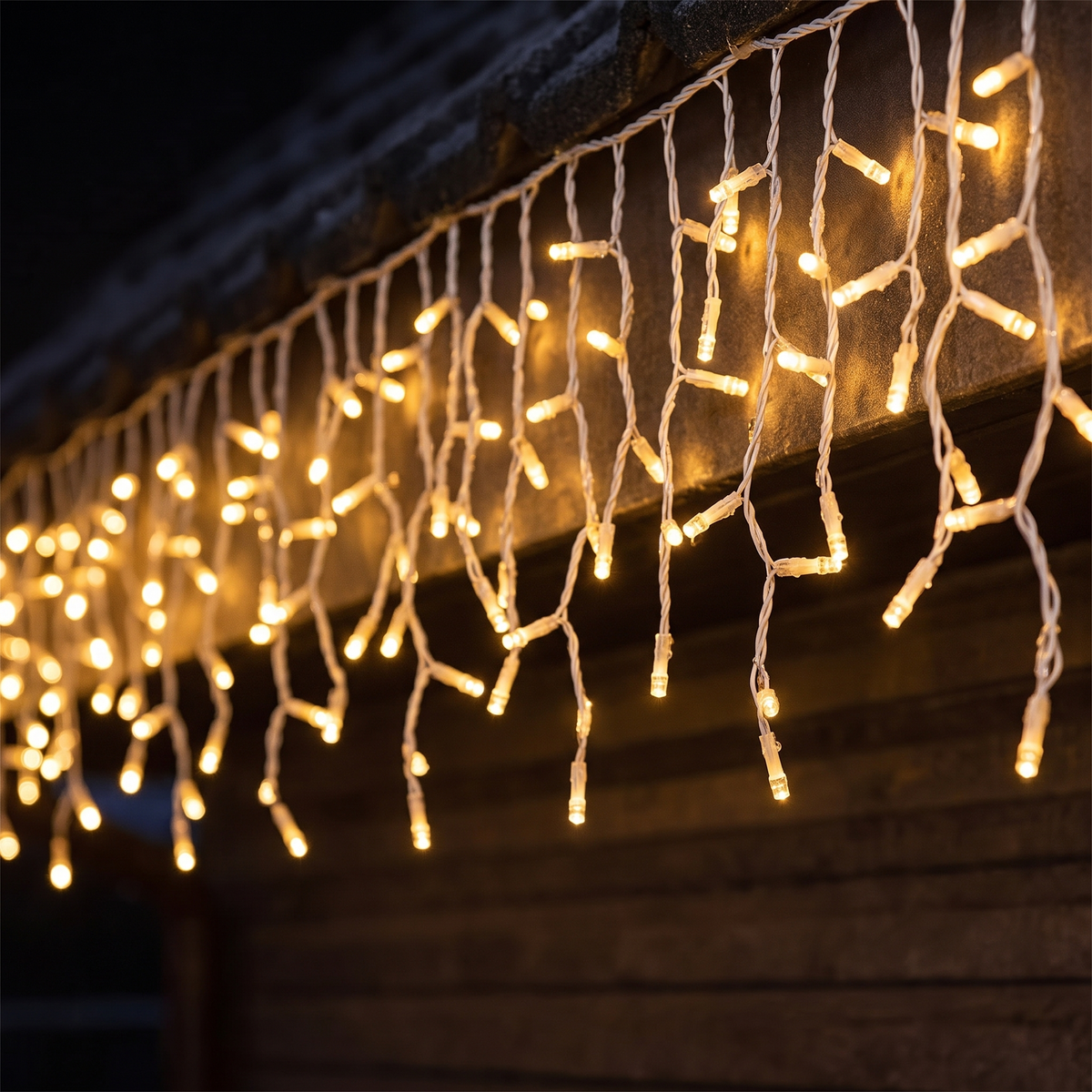 Eisregen Lichterkette außen 15 m mit 660 LEDs Warmweiß, erweiterbar, 8 Modi und Timer