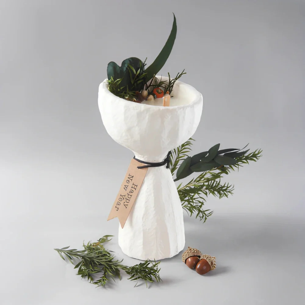 LumoFjord Kerzenhalter Skandi-Stil Steindesign Grau für Innen