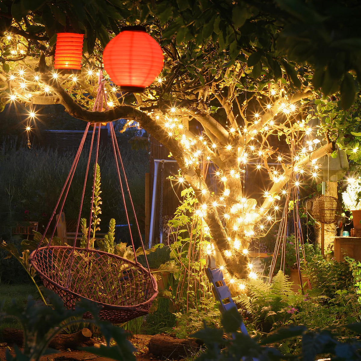 LumiTwinkle – Solar-Lichterkette, LED, Warmweiß, Garten & Terrasse