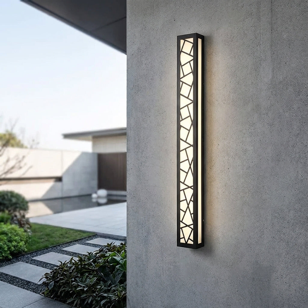 LED Wandleuchte Warmweiß Außen IP65 Wasserdicht mit Lasergeschnittenem Design Modern für Fassade und Eingang in Schwarz