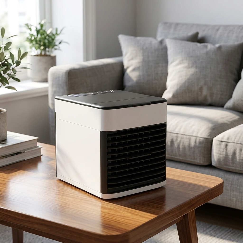 Mobile Klimaanlage 2-in-1 USB – Leise 28dB – Wassergekühlte Luftzirkulation – Für Büro und Zuhause