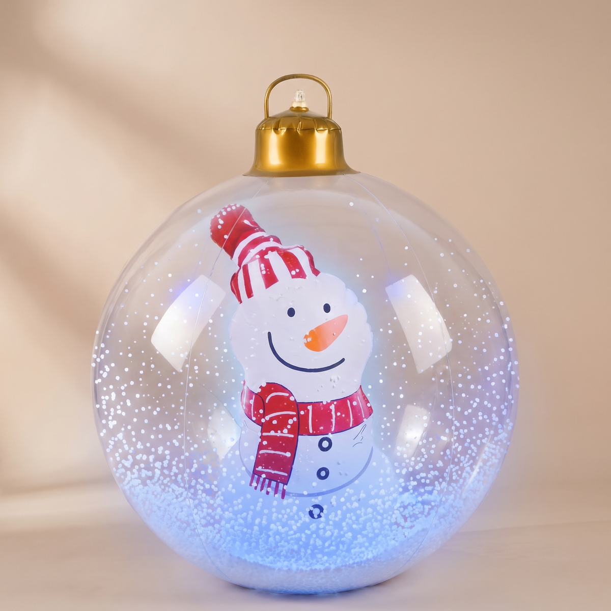 Leuchtende Weihnachtskugel 60 cm mit LED und Fernbedienung, Outdoor Deko mit Schneemann, Weihnachtsmann, Baum oder Rentier