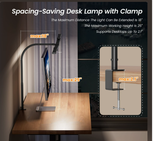 LED-Schreibtischlampe | 3-flammig, faltbar und verstellbar
