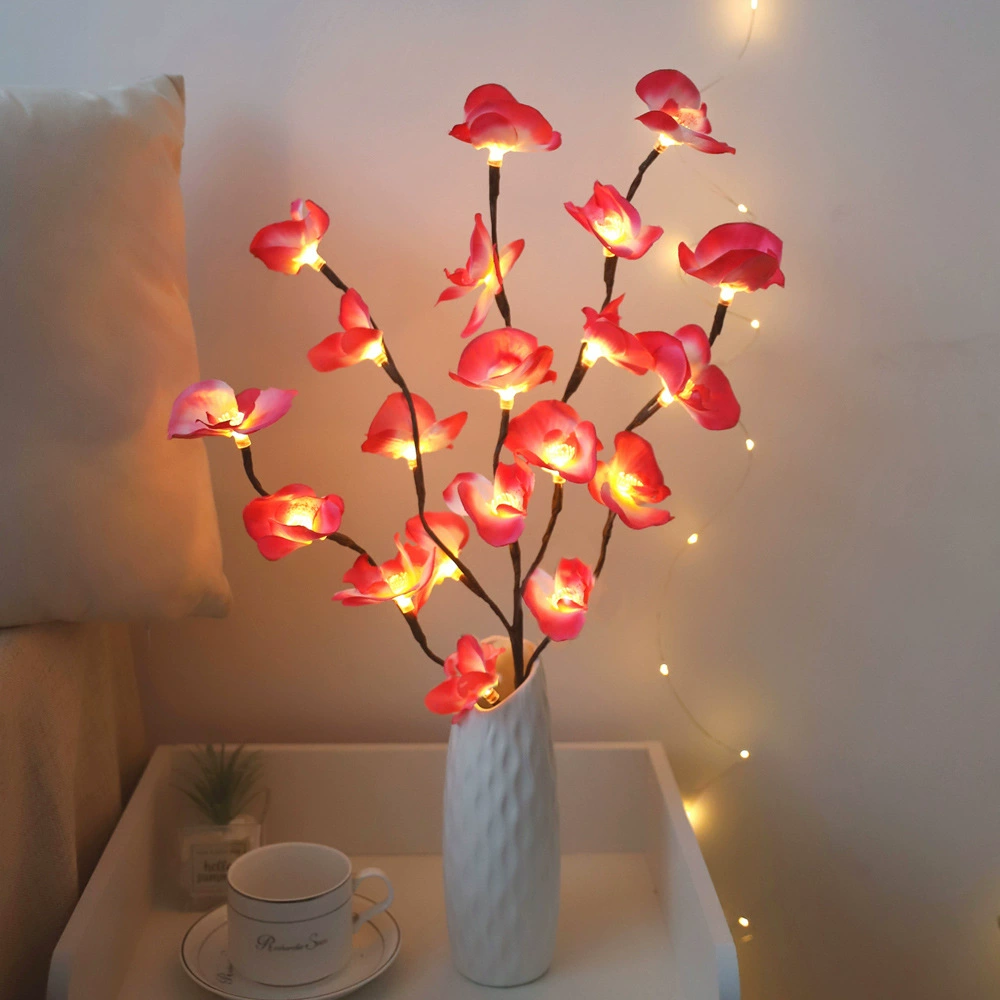 Leuchtender Kirschblütenzweig LED-Dekolampe in Rosa für Wohnzimmer