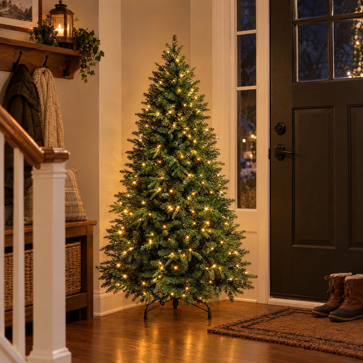 Künstlicher Weihnachtsbaum mit LED Beleuchtung 120 bis 180 cm, warmweiß