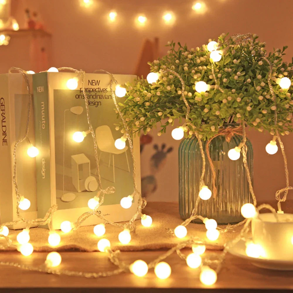 LED Kugel Lichterkette mit USB, Lichterkette mit kleinen Kugeln warmweiß oder kaltweiß