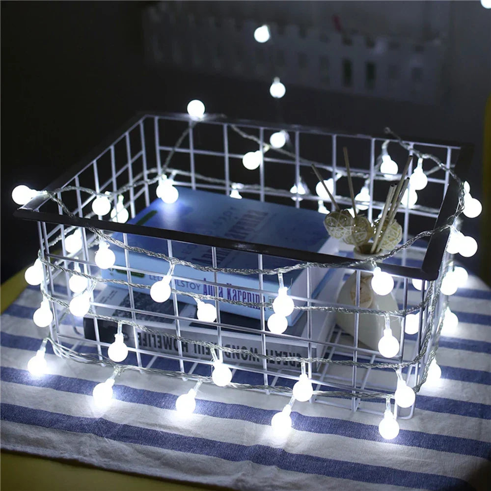 LED Kugel Lichterkette mit USB, Lichterkette mit kleinen Kugeln warmweiß oder kaltweiß