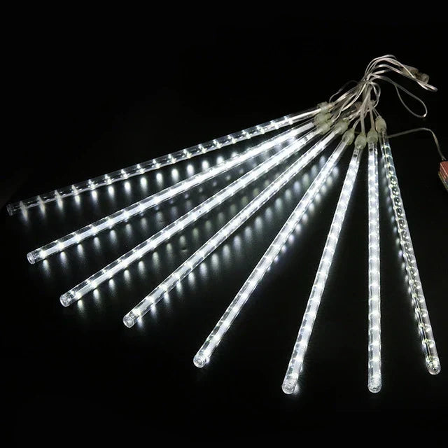 LED Meteorregen Lichterkette außen, Sternschnuppen Lichtröhren für Baum und Garten