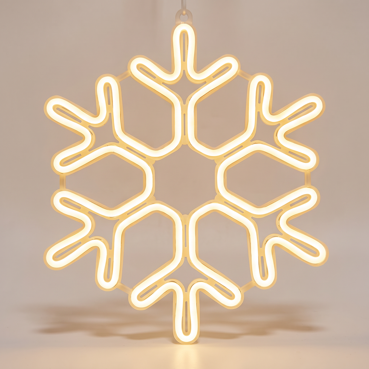 LED Schneeflocke zum Aufhängen für außen, Neon Lichtdeko für Baum, Balkon und Garten