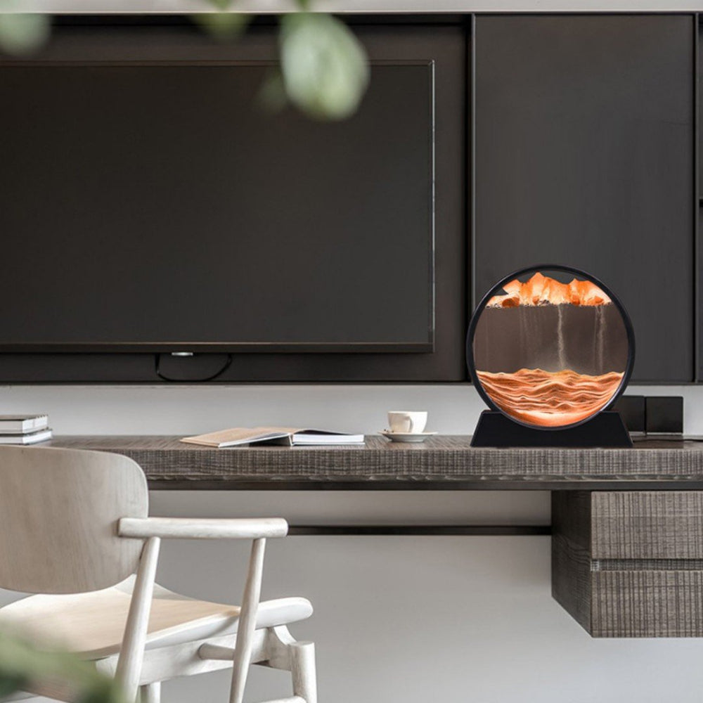 Sandora 3D-Sanduhr, Modern, Bewegte Sandkunst, Glasdeko, Für Zuhause