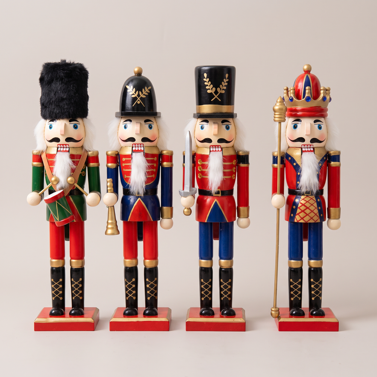 Nussknacker 30 cm aus Holz, handbemalte Nussknacker Figur als Weihnachtsdeko