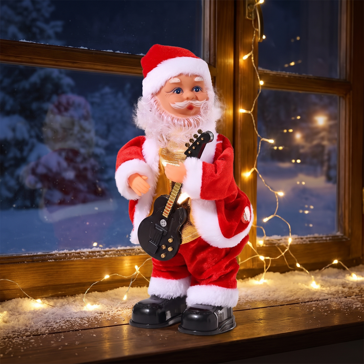 Tanzender Weihnachtsmann mit Musik, bewegliche Weihnachtsfigur 26 cm