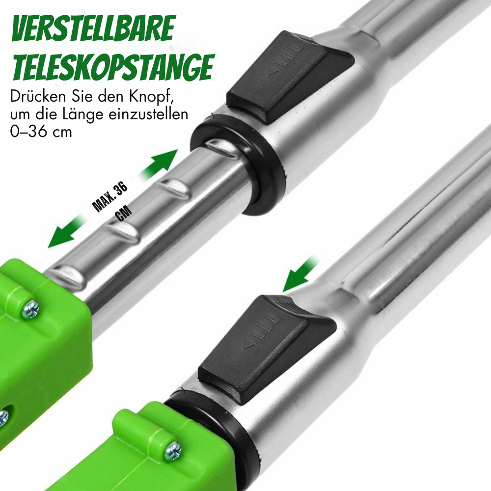 Akku Rasentrimmer 24V 600W – 140mm Schnitt – 18000 U/min – 3,0Ah Akku – 70dB – 2in1 Kantenschneider