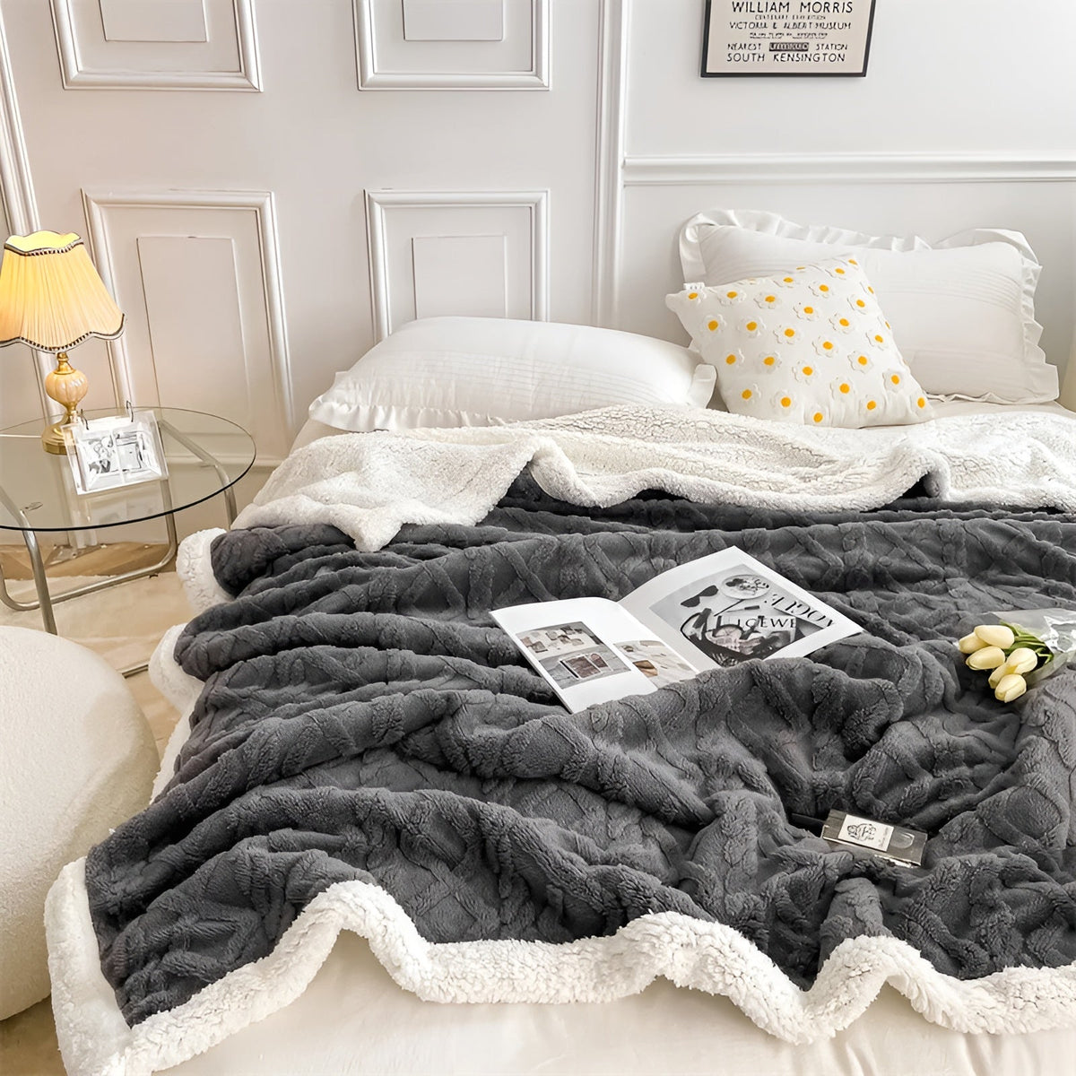 Zweiseitige Fleecedecke für Sofa und Bett