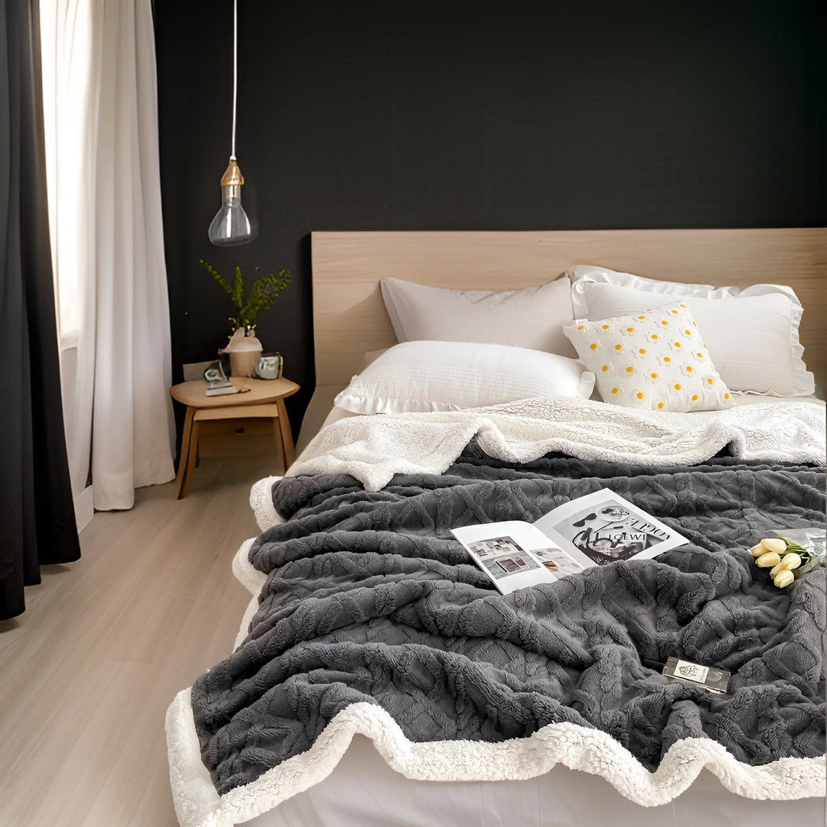 Zweiseitige Fleecedecke für Sofa und Bett