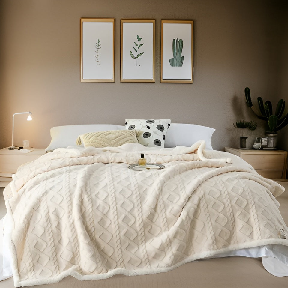 Zweiseitige Fleecedecke für Sofa und Bett