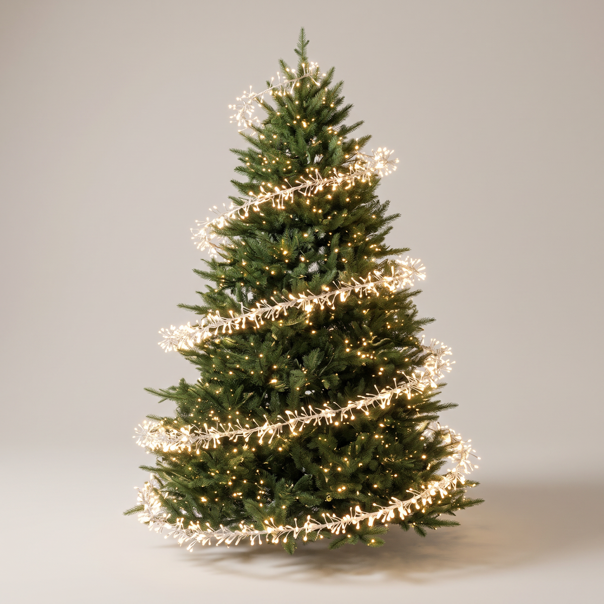 Weihnachtsbaum Lichterkette 2000 LEDs Warmweiß, schwebende Spirale mit Fernbedienung