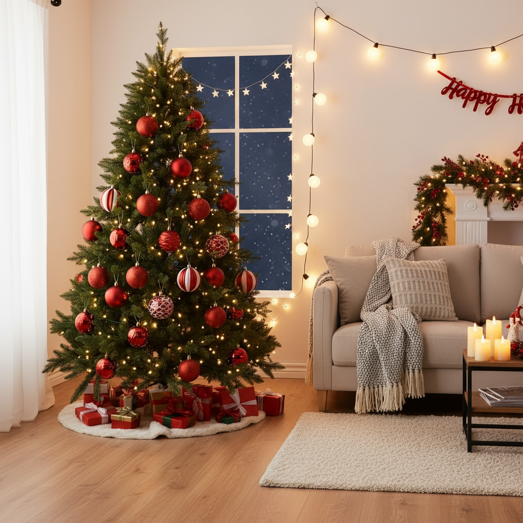 Weihnachtskugeln Set 24 teilig, bruchsichere Christbaumkugeln 6 cm in fünf Farben