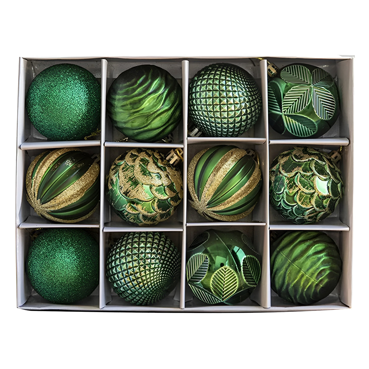 Weihnachtskugeln Set 24 teilig, bruchsichere Christbaumkugeln 6 cm in fünf Farben