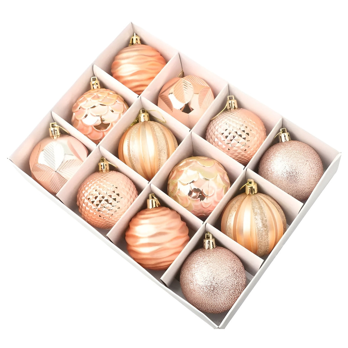 Weihnachtskugeln Set 24 teilig, bruchsichere Christbaumkugeln 6 cm in fünf Farben