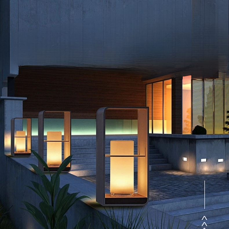 LumoSol Solarleuchte Modern Schwarz für Terrasse & Garten