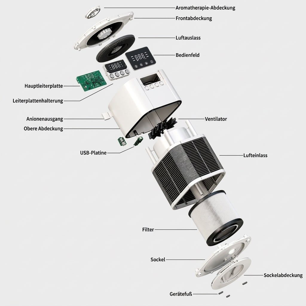 Luftreiniger mit H13 HEPA-Filter und PM2.5-Sensor