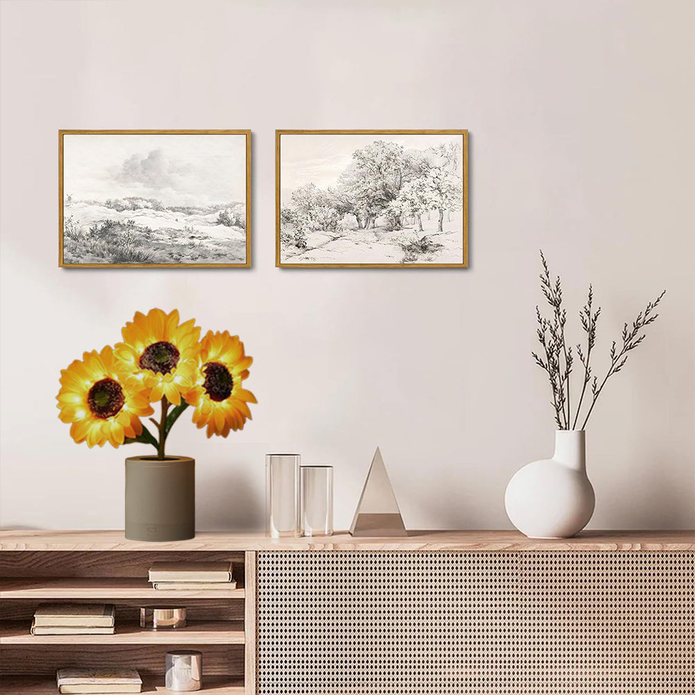 Sonnenblumen Tischlampe LED – Warmes Licht für Wohnzimmer, Schlafzimmer