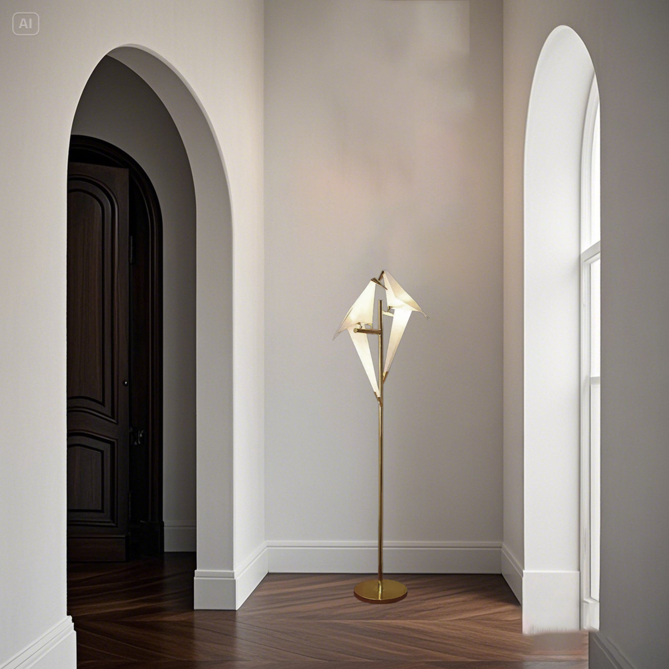 Origami Tischlampe Vogelform – LED – Warmes Licht – Schreibtisch