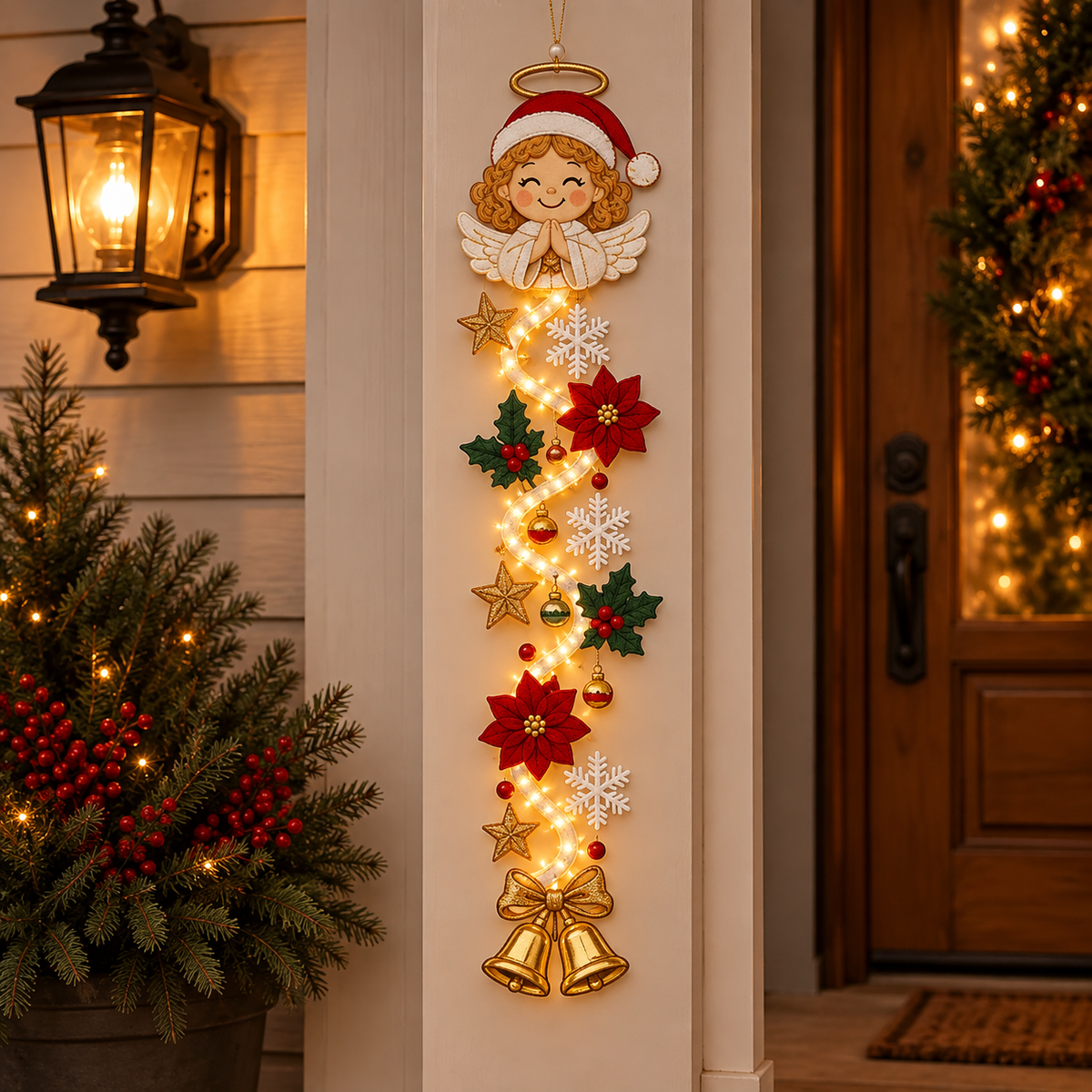 Leuchtende flache Weihnachts-Türdekoration – 2D Weihnachtsdesign