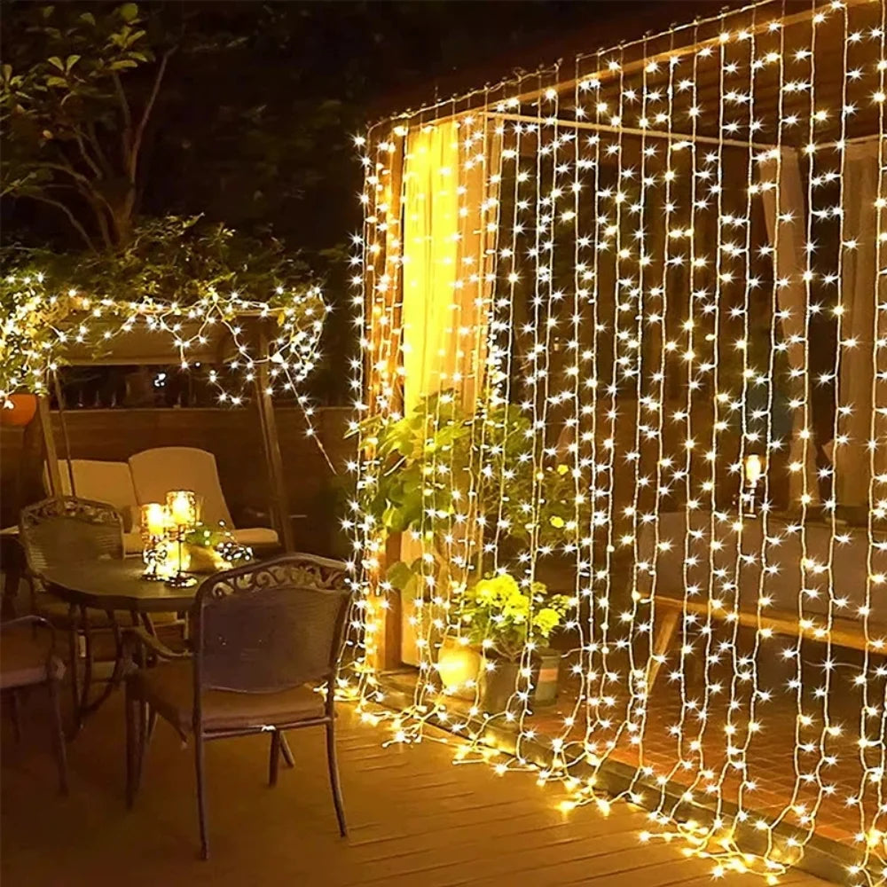 LumiViel Lichtervorhang Warmweiß LED Deko für Garten & Balkon