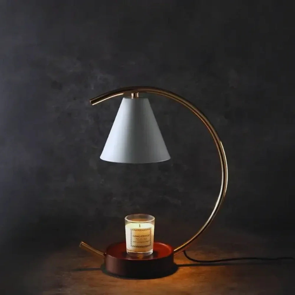 LunaGlow Duftlampe Vintage Stil dimmbar gold fürs Wohnzimmer