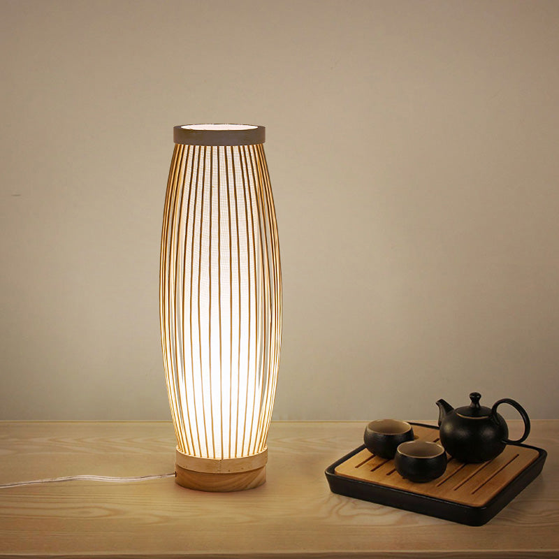 BambooSerenity - Orientalische Bambus-Tischlampe mit warmer Beleuchtung