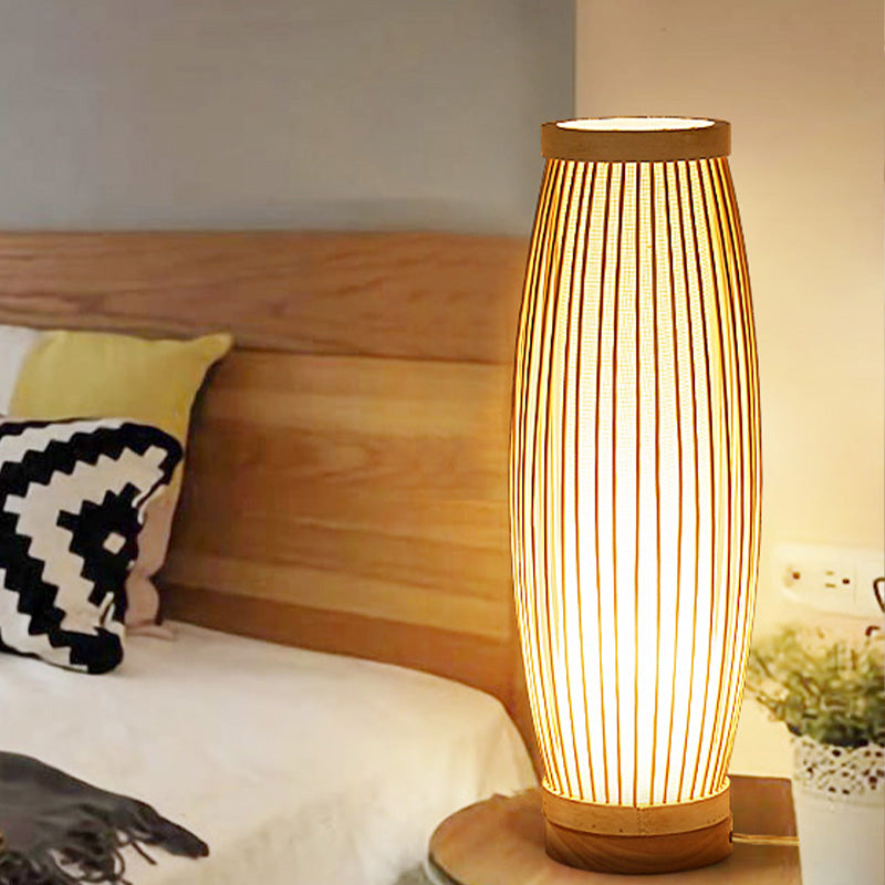 BambooSerenity - Orientalische Bambus-Tischlampe mit warmer Beleuchtung