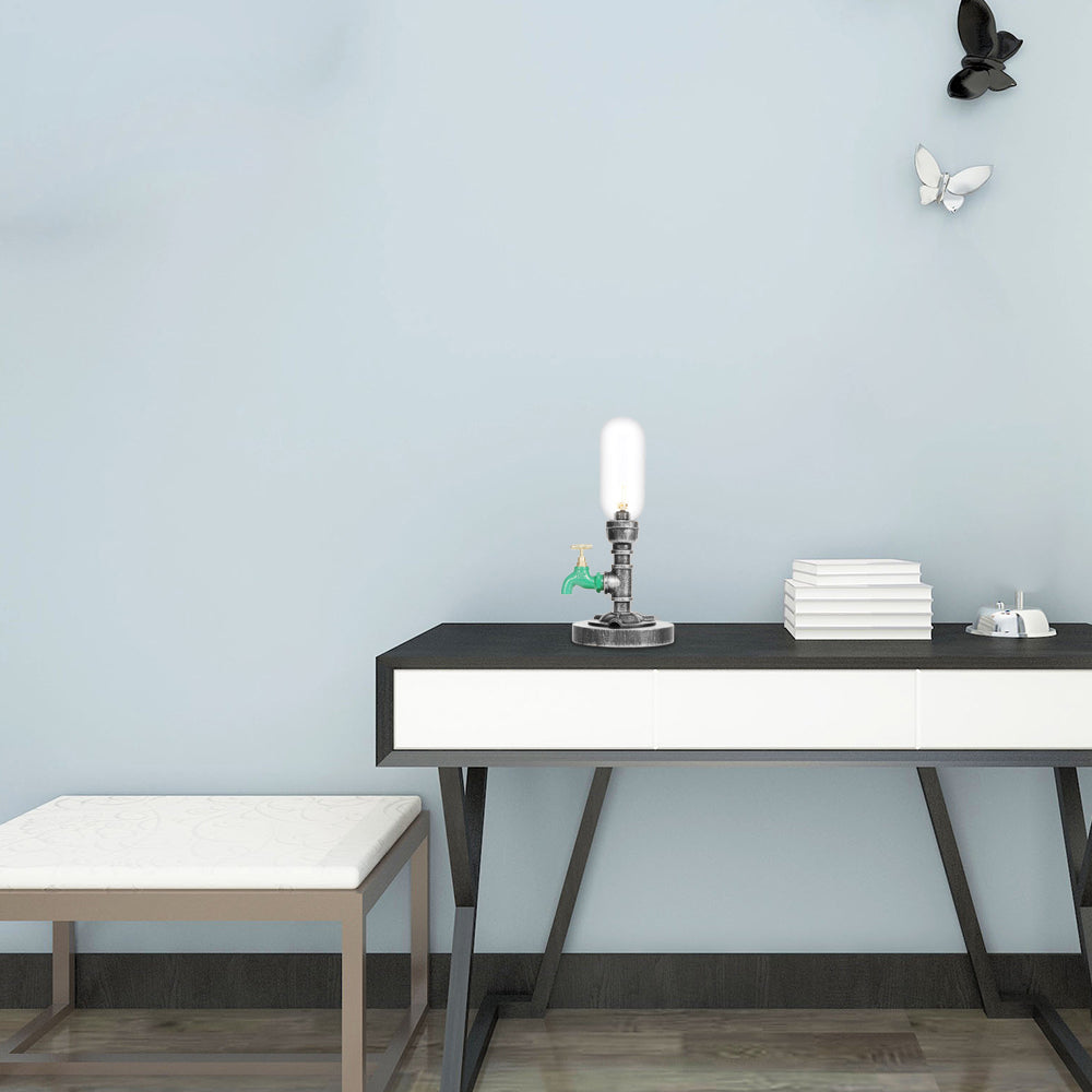 AmberLux Glas-Tischlampe Kapstil Klar für Wohnzimmer