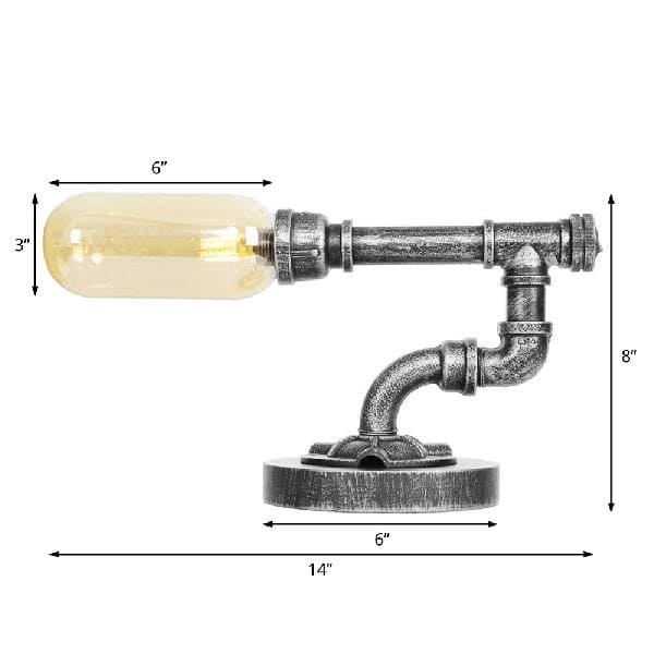 AmberLux Glas-Tischlampe Kapstil Klar für Wohnzimmer