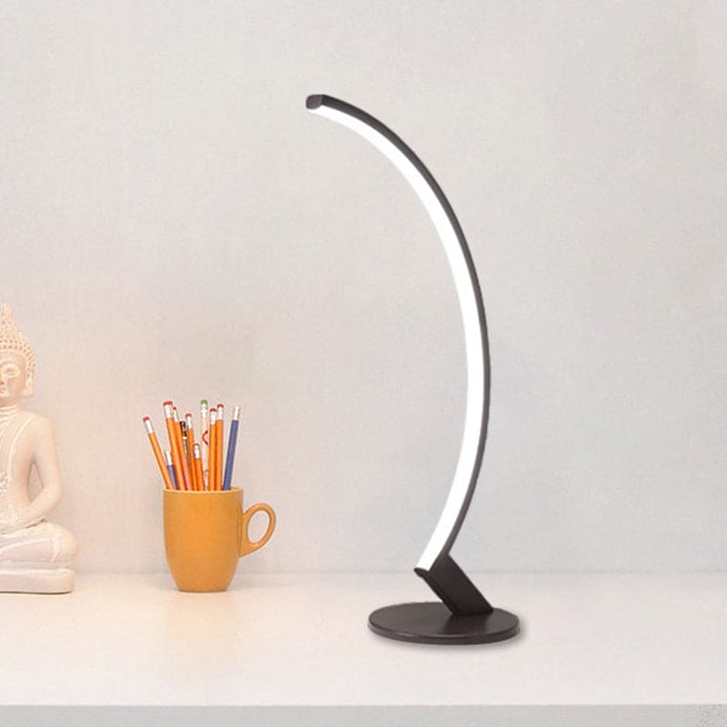 ArcoLume Bogen-Tischlampe modern Metall Silber Wohnzimmer