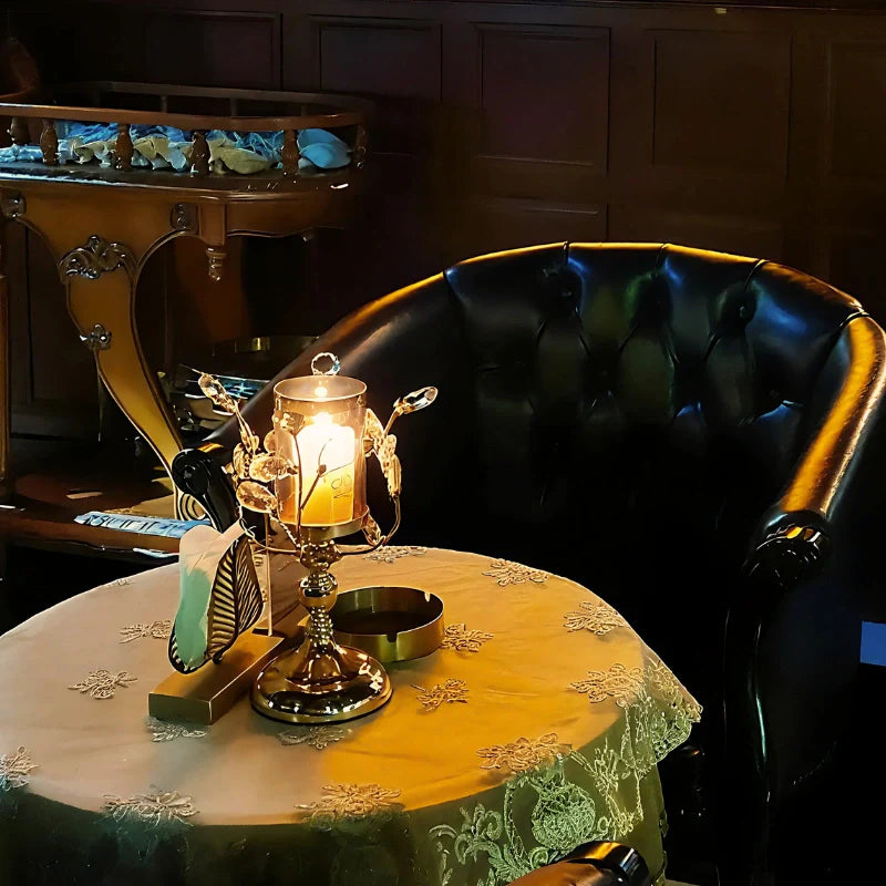 LumoPetal Kerzenhalter Blüten-Design Vintage Gold für Tischdeko