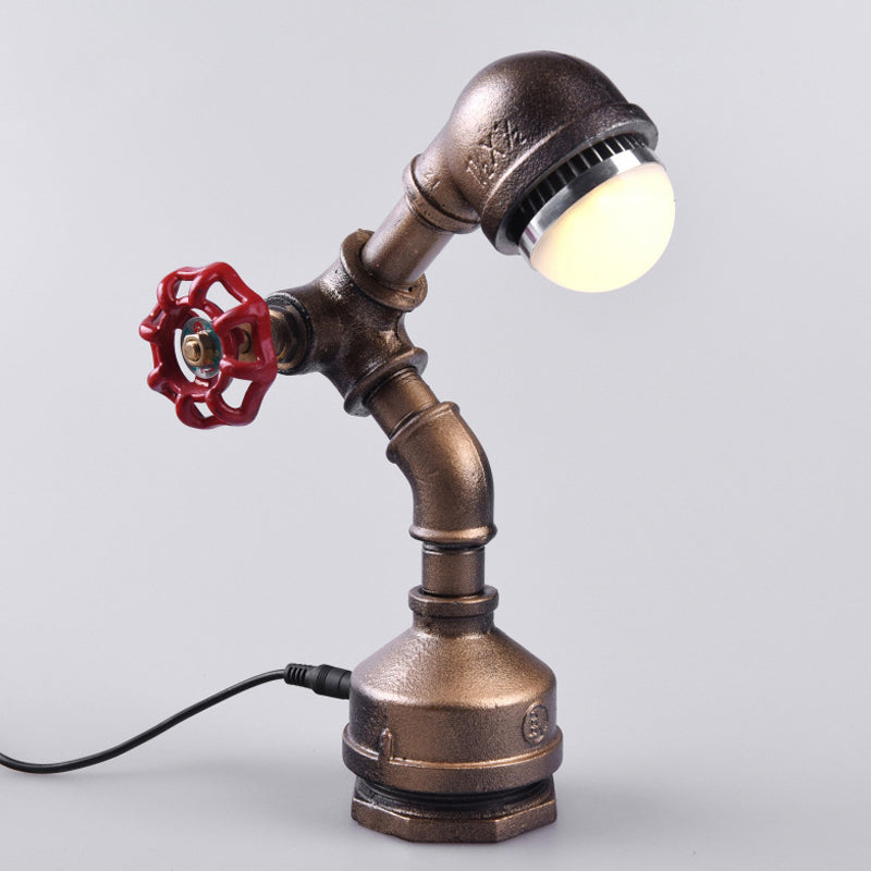 BrassBot Steampunk Tischlampe Messing Retro Schalter Büro