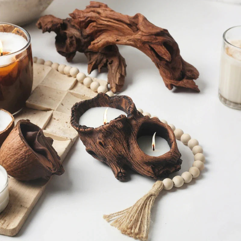 LumoNest Kerzenschale Vintage-Stil Bronze für Tischdeko Innen