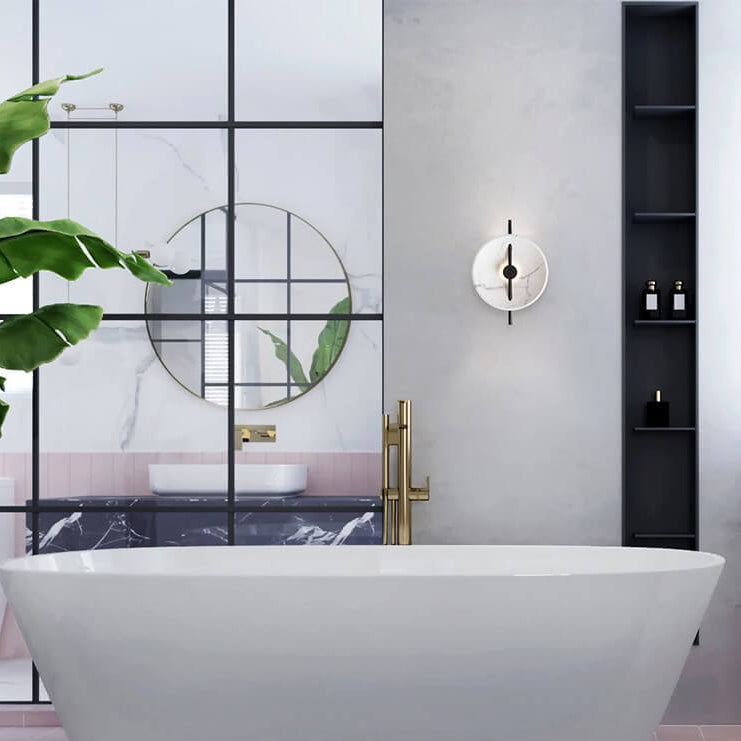 VerdeLamp - Moderne LED-Wandleuchte aus Kunstharz und Marmor