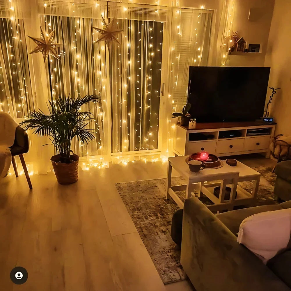 LumiViel Lichtervorhang Warmweiß LED Deko für Garten & Balkon