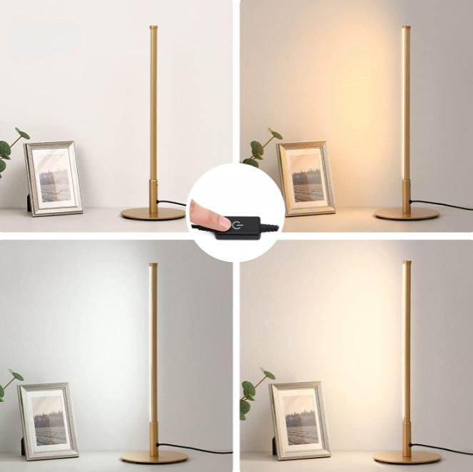 LustrousGold - Elegante goldene LED-Tischlampe