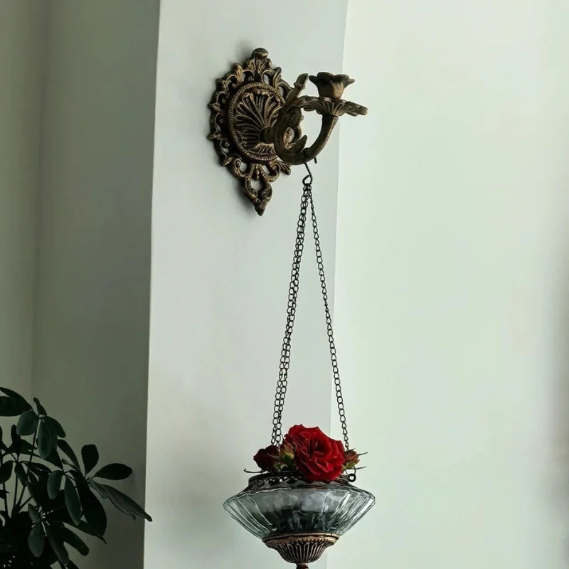 LumoEmber Wandkerzenhalter Antik-Stil Eisen Schwarz für Innenräume