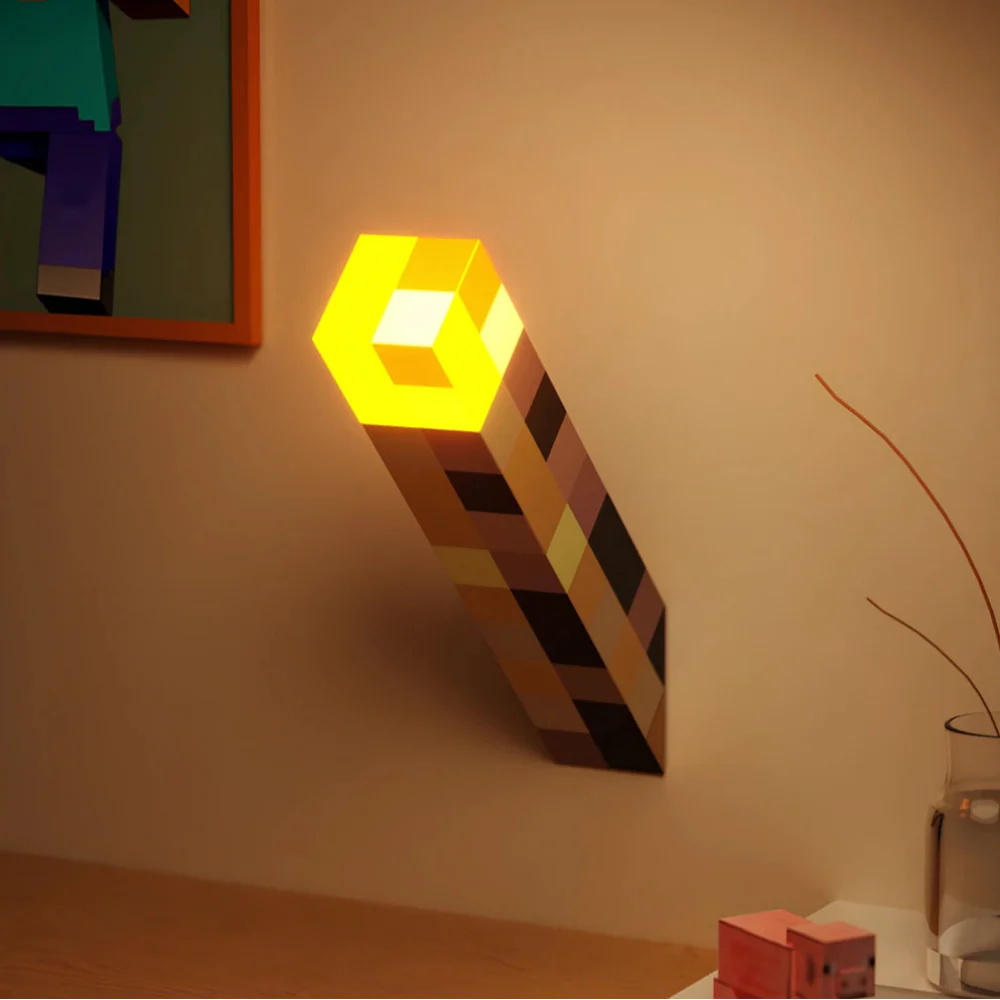 PixelFlame Retro Garten Fackel LED Lampe im Spiele Design