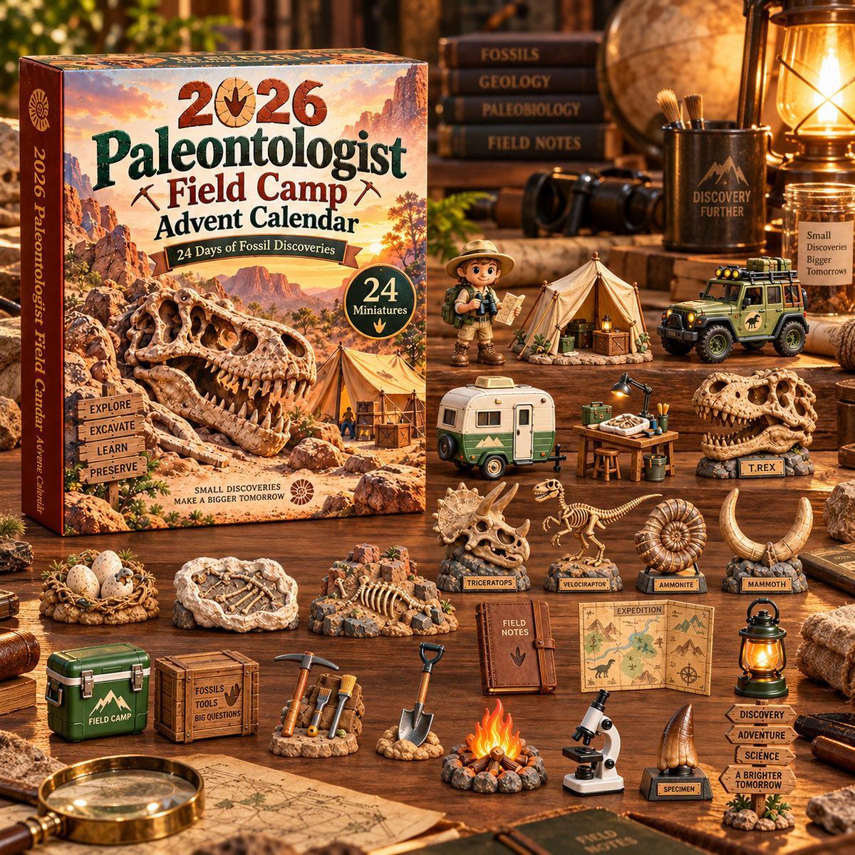 2026 Paläontologe Feldlager Adventskalender für Kinder – Fossilienexpedition im Wüstencanyon 3