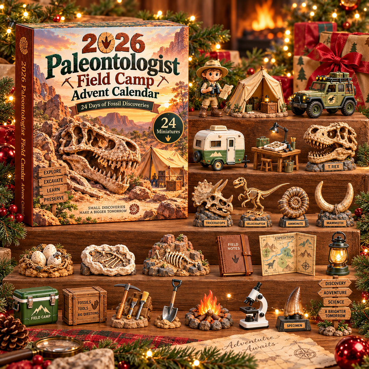 2026 Paläontologe Feldlager Adventskalender für Kinder – Fossilienexpedition im Wüstencanyon 6