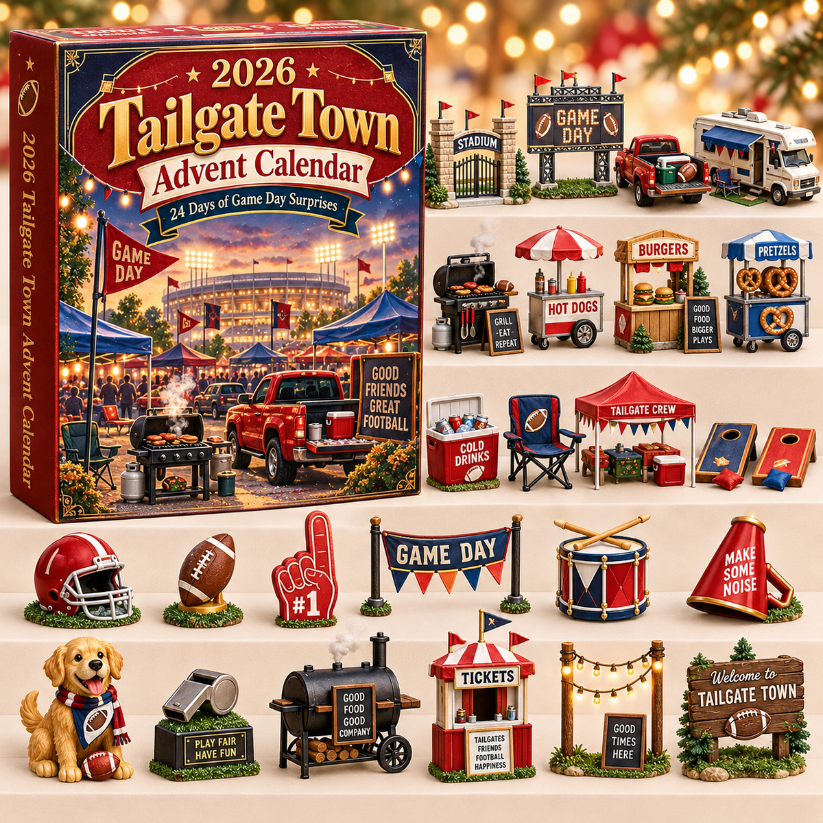 2026 Tailgate Town Adventskalender – Stilvolle Weihnachts- und Football-Deko für Fans 0
