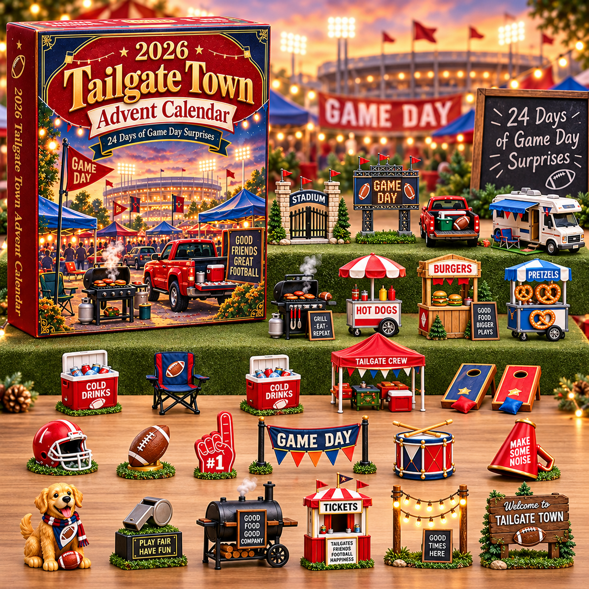2026 Tailgate Town Adventskalender – Stilvolle Weihnachts- und Football-Deko für Fans 3