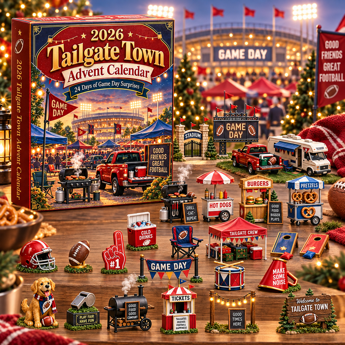 2026 Tailgate Town Adventskalender – Stilvolle Weihnachts- und Football-Deko für Fans 4